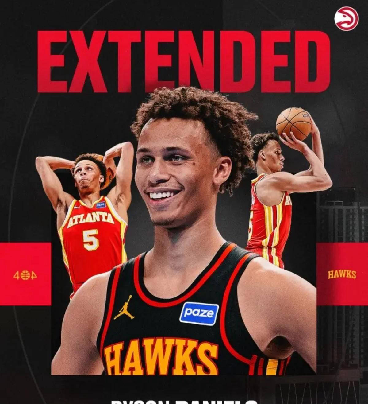 亚特兰大老鹰成功续约戴森-丹尼尔斯，创造性价比合同